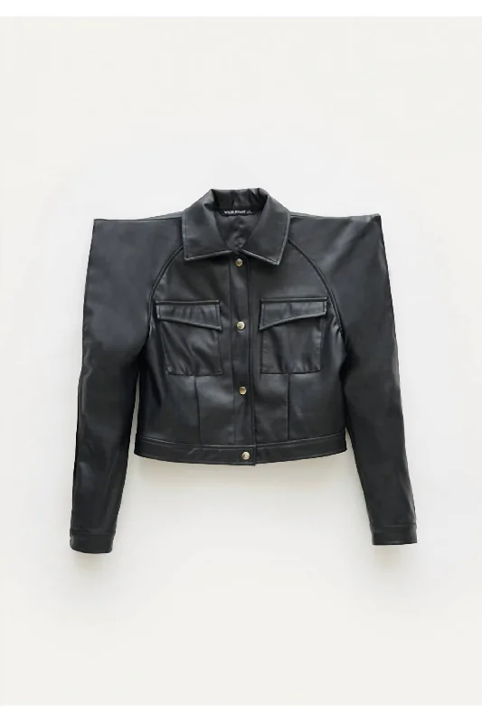 Exclusive Sale Vegan Leather Jacket In Black