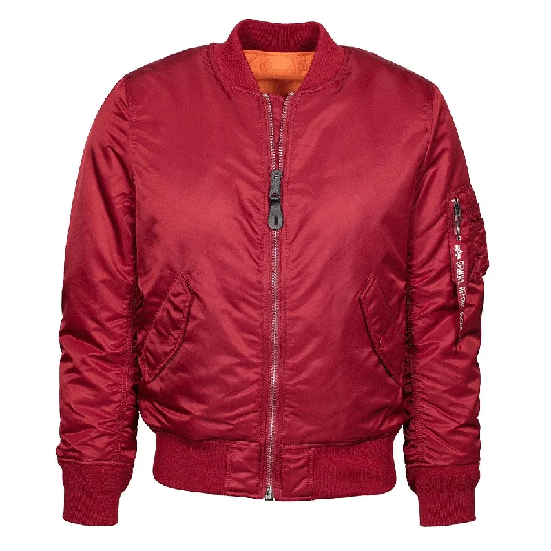 Fashion-forward Women's Wear Alpha Industries Women's Commander Red MA-1 Flight Jacket