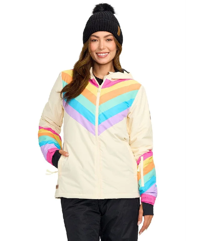 Women's Travel Garments Women's Retro Rainbow Snow Jacket