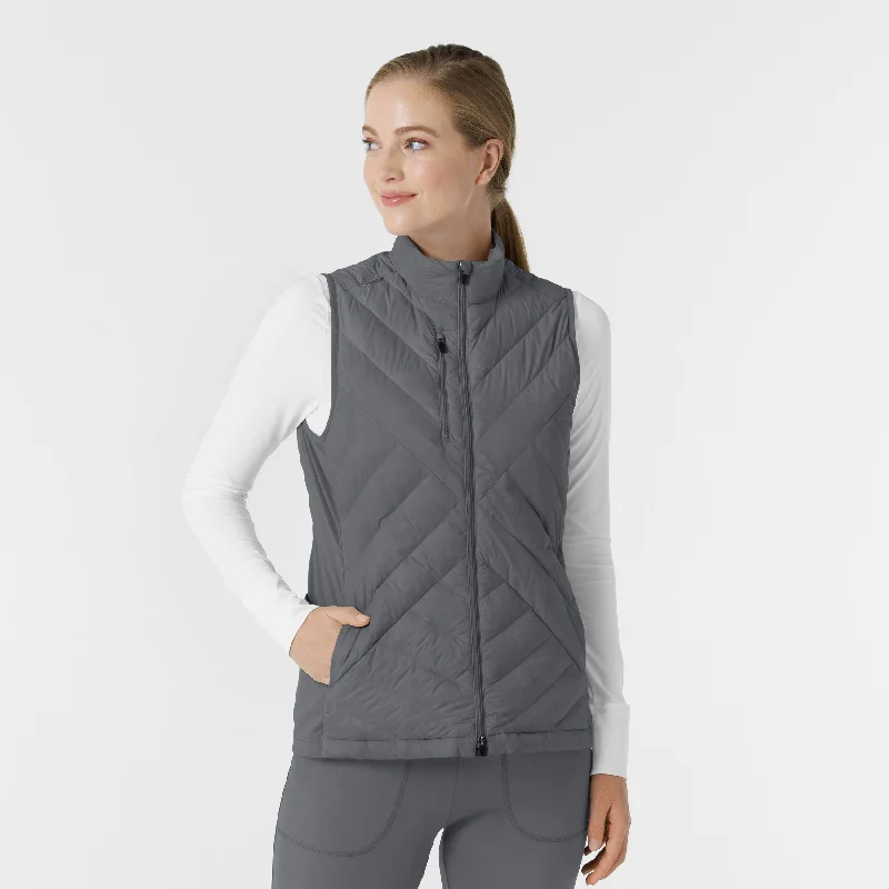 Women's Evening Garments Women's Quilted Scrub Vest - Pewter