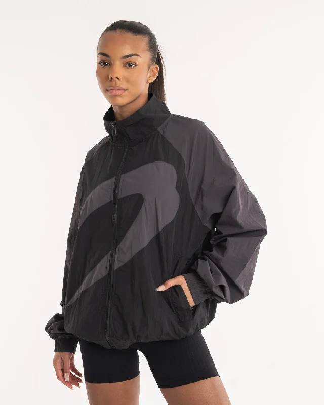 Laid-Back Elegance Walker Track Jacket - Triple Black