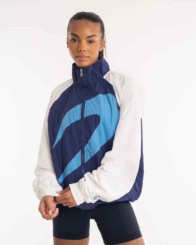 Athleisure Wear Walker Track Jacket - White/Navy