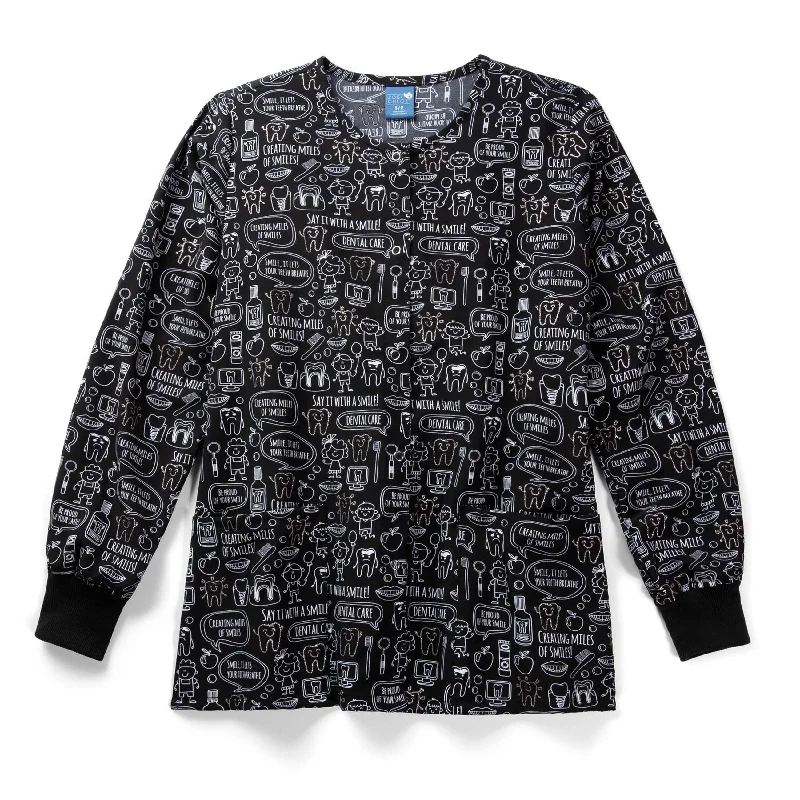 Modern Casual Clothing Zoe+Chloe Women's Printed Performance Warm Up Jacket - Miles of Smiles