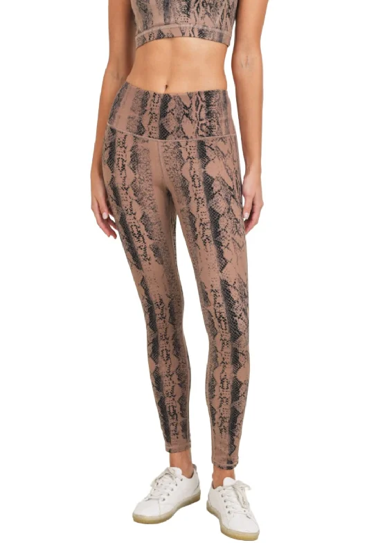 Premium Style Dark Pink Serpentine Snake Print Highwaist Leggings APH3087 and Plus