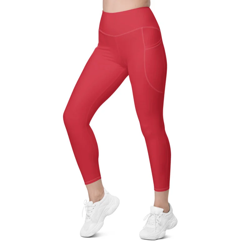 Latest Fashion for Women ELEVATED ESSENTIALS, THE PERFECT SIDE POCKET LEGGING RETRO RED