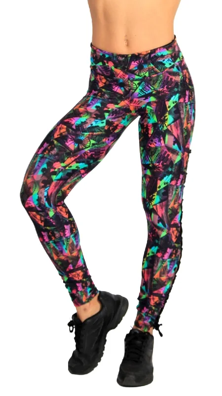 Bundle Offer Equilibrium Activewear Printed Lace Up Legging L763 Santa Monica