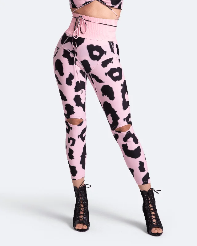 Elegant Styles High-Rise Knee-Slit Leggings