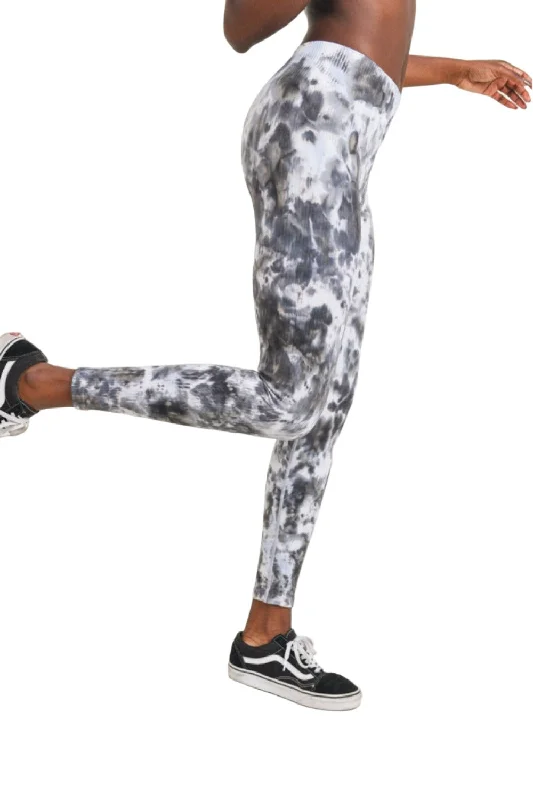 City Fashion Mono B Crystal Tie Dye Seamless Ribbed Legging APH3083