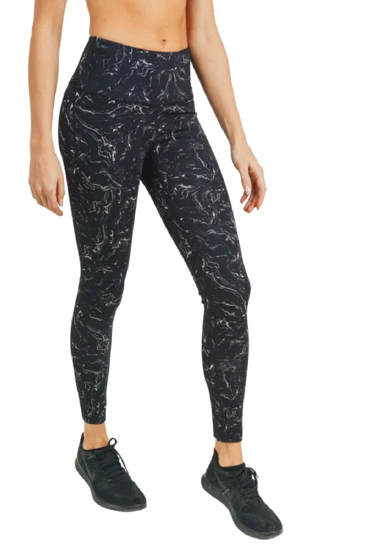 Laid-Back Elegance Mono B Marble Swirl Leggings APH2706