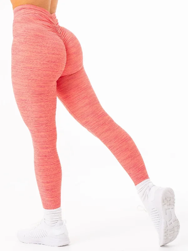 Women's Clothing for All Occasions NKD V Scrunch Leggings - Coral Marl