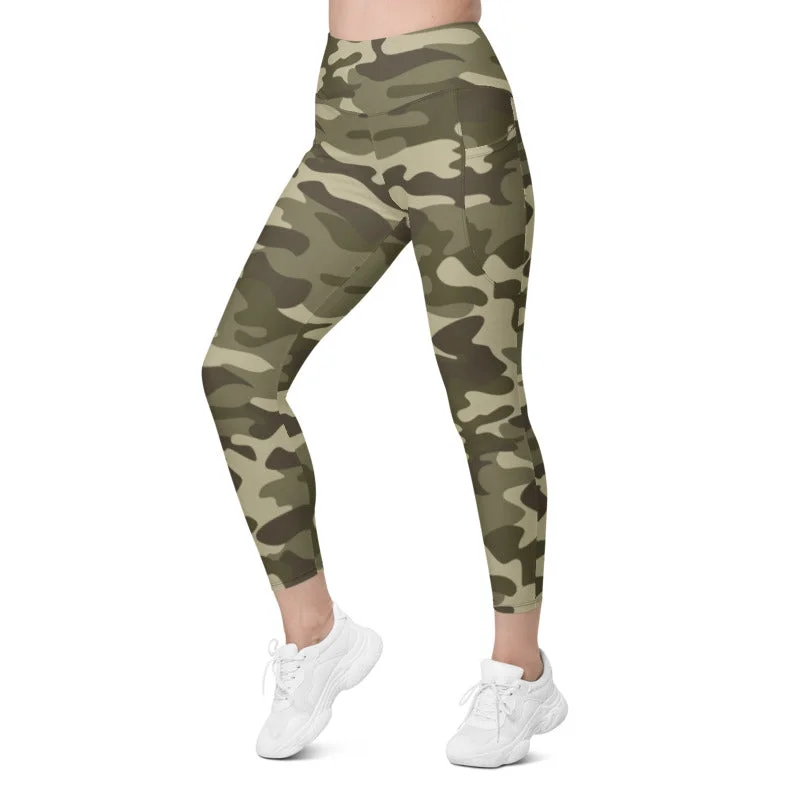 Stylish Women's Clothes for Work and Play ELEVATED ESSENTIALS, THE PERFECT SIDE POCKET LEGGING GREEN CAMO